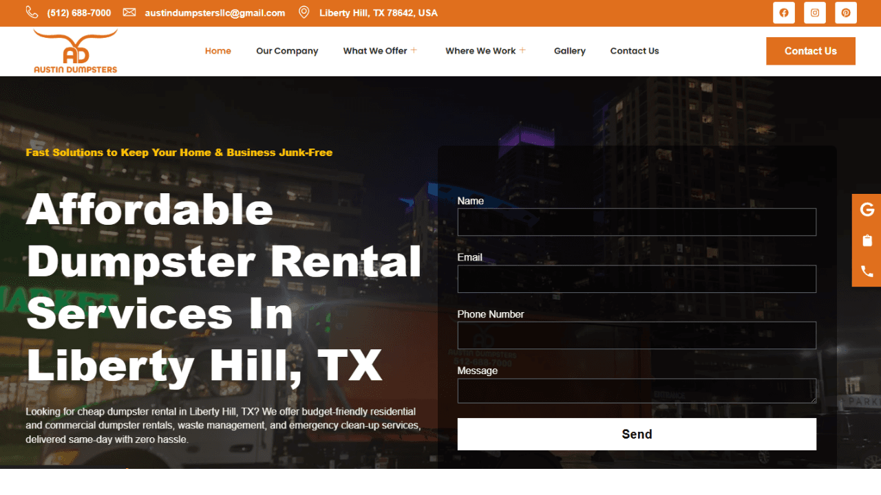 Austin Dumpster - Local Market Takeover