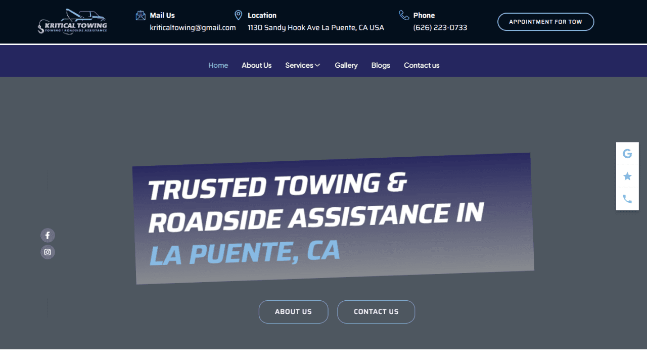 Kritical Towing - Local SEO Dominance