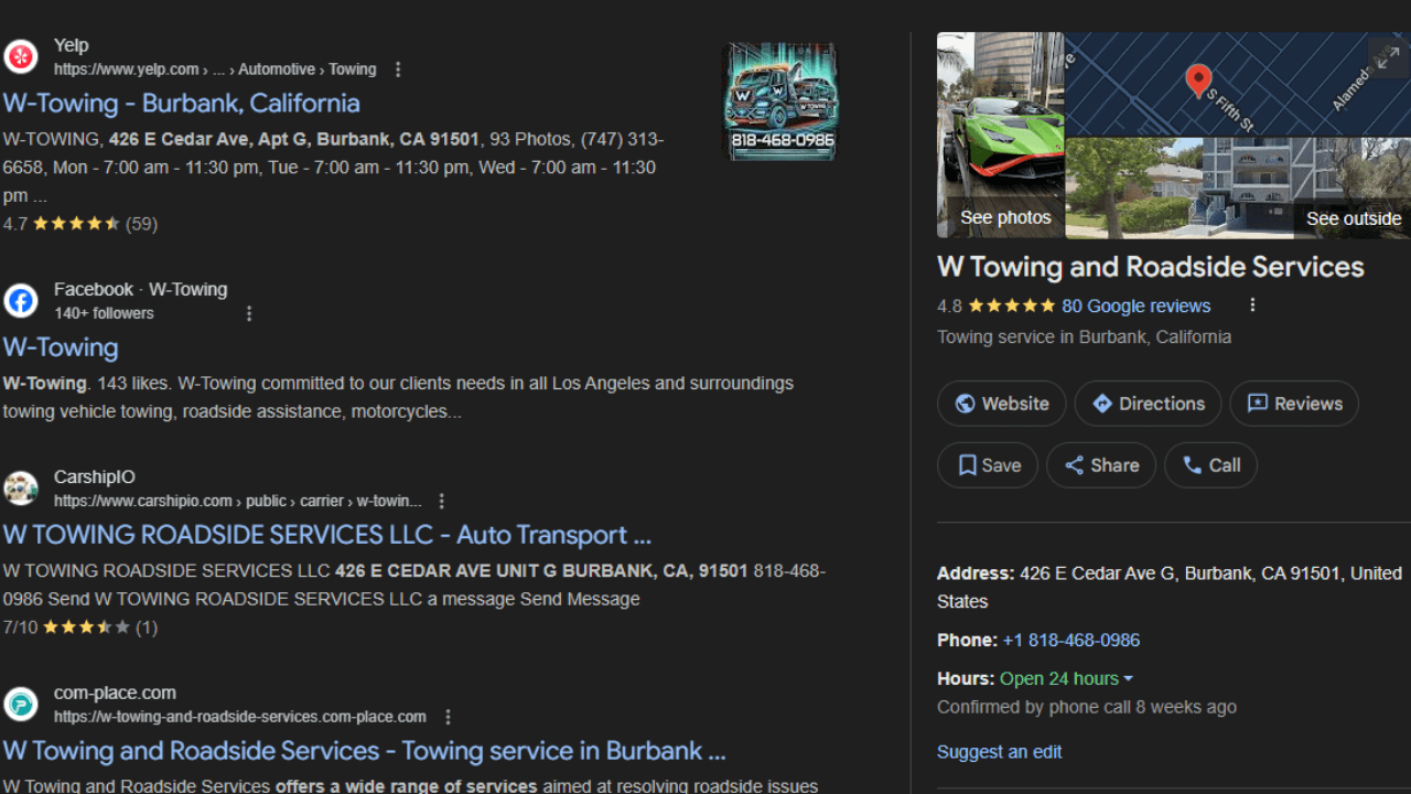 W Towing - 24/7 Response Optimization